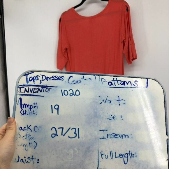 DKNY coral 1/3 short slit sleeves scoop neck t-shirt small - Picture 13 of 14